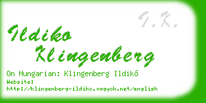 ildiko klingenberg business card
